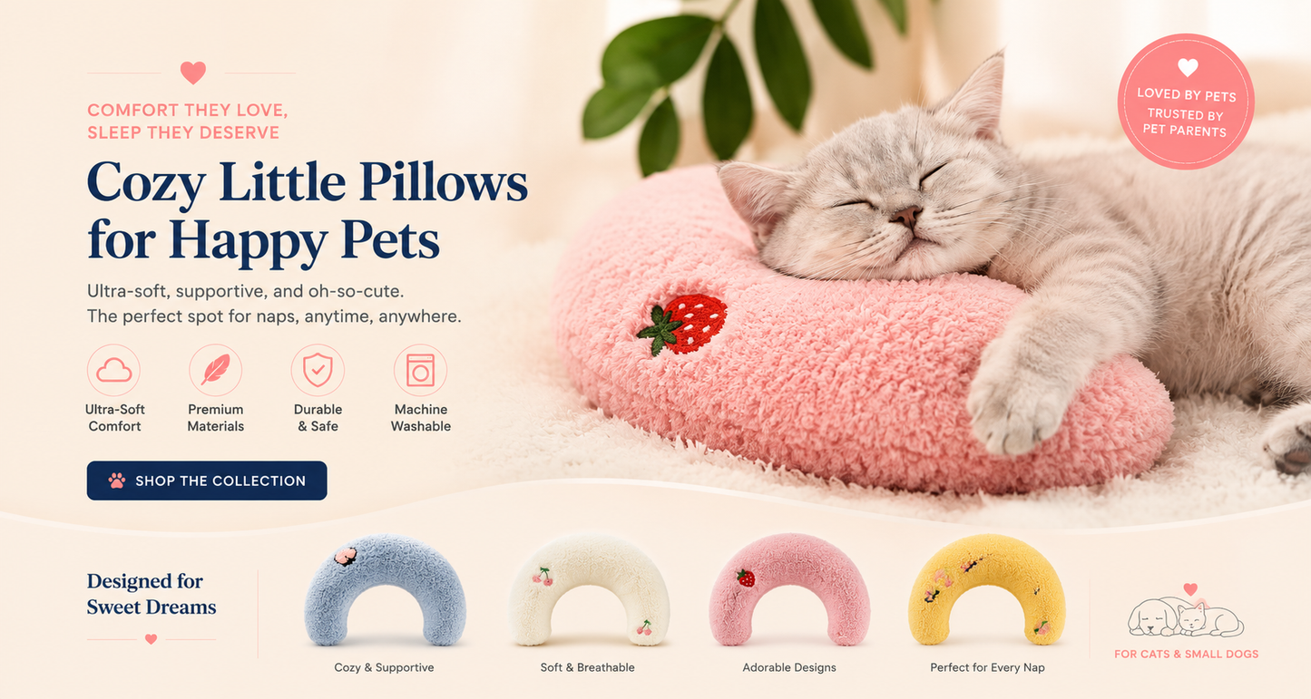 Pet Orthopedic Pillow | Soft Cervical Support for Cats & Dogs